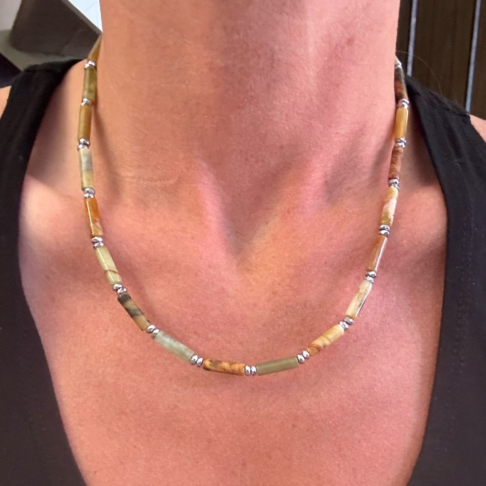 Multicolor Hua Show Jade Necklace